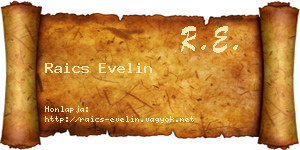 Raics Evelin névjegykártya